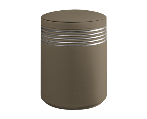 Bestattungsurne Teak Silber
