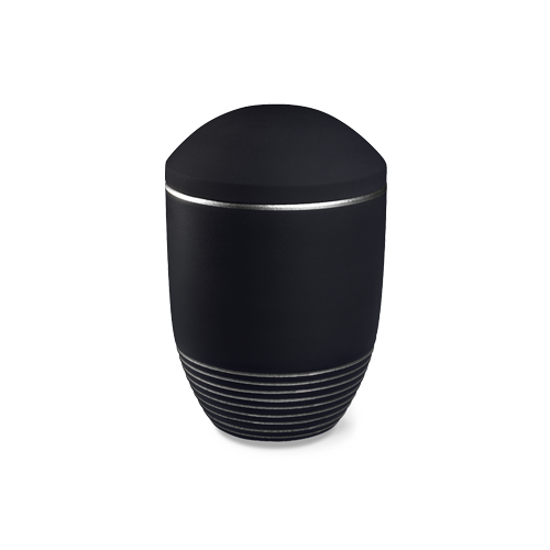 Bestattungsurne Wave Basalt Silber