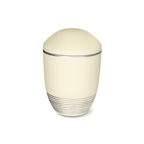 Bestattungsurne Wave Sandbeige Silber
