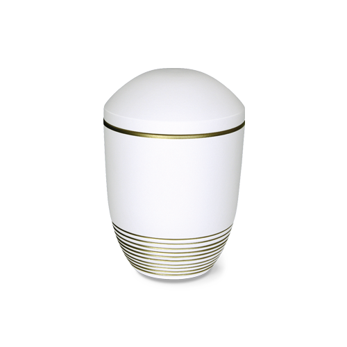 Bestattungsurne Wave Weiss Gold